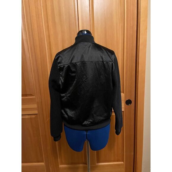 Adidas‎ Bomber Jacket Mixed Material Womens Small Black - Picture 3 of 12